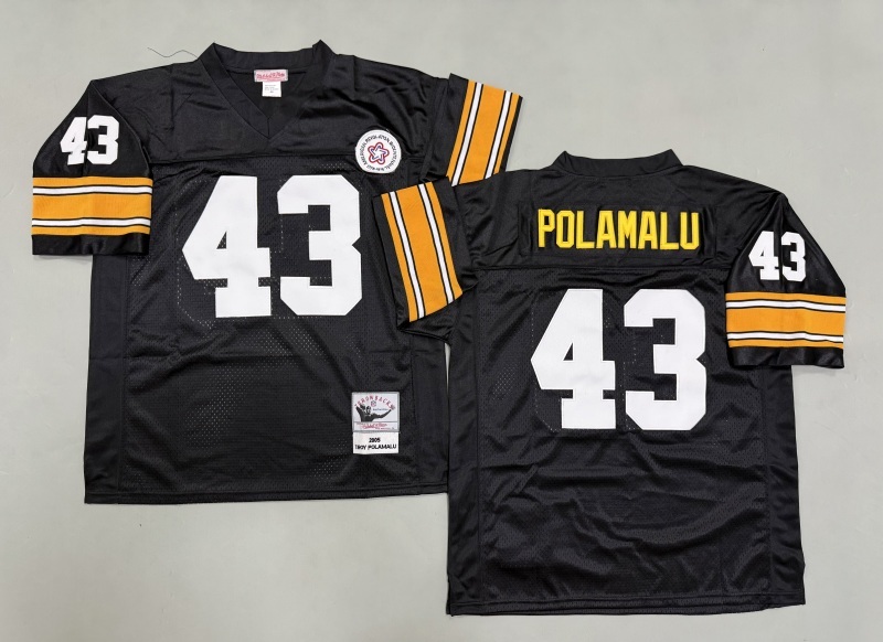 Men 2025 Pittsburgh Steelers #43 Polamalu black Throwback Limited NFL Jersey style 005->pittsburgh steelers->NFL Jersey